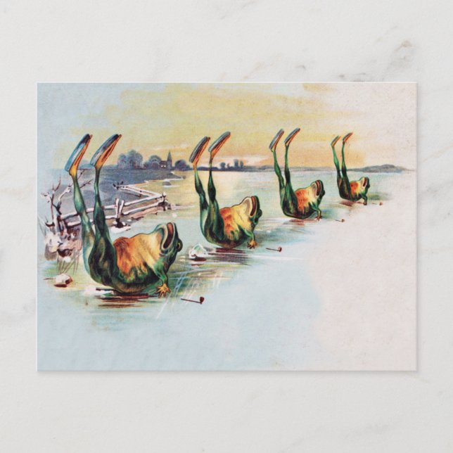 Carte postale Grenouilles vintages (Devant)