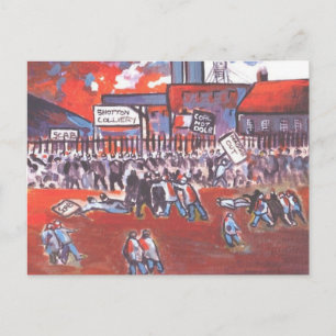 CARTE POSTALE GRÈVE DES MINEURS DE CHARBON CIRCA 1984