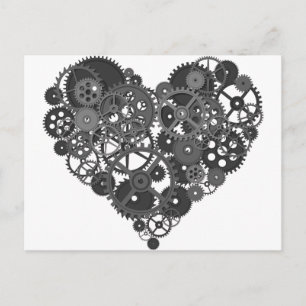 Carte Postale Grey Gears Heart
