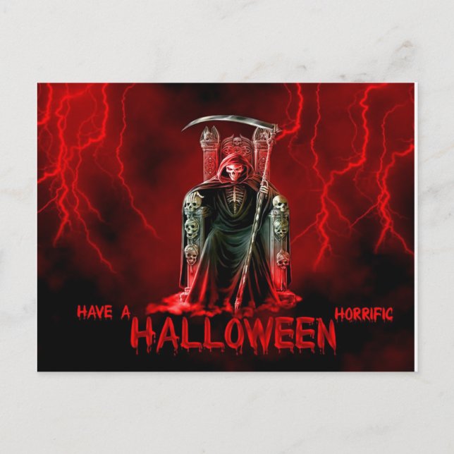 Carte Postale Grey Halloween Reaper Grim (Devant)