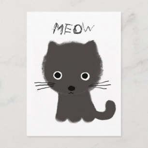 Carte Postale Grey Kitten Meow