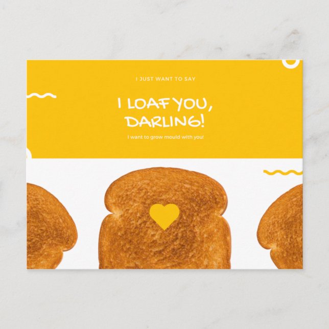 Carte Postale Gribouillis de cercle jaune drôle Toast Amour (Devant)