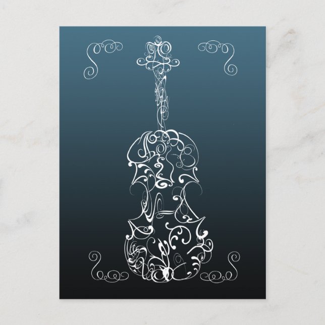 Carte Postale Gribouillis de violon (Devant)