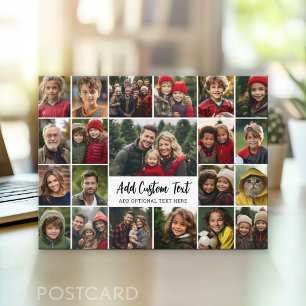 Carte Postale Grille de collage de 21 photos avec 2 zones de tex