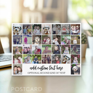 Carte Postale Grille de collage photo 30 - 2 zones de texte - no