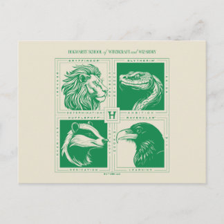 Carte Postale Grille des animaux de la maison HOGWARTS™