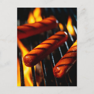 CARTE POSTALE GRILLÉ HOTDOGS
