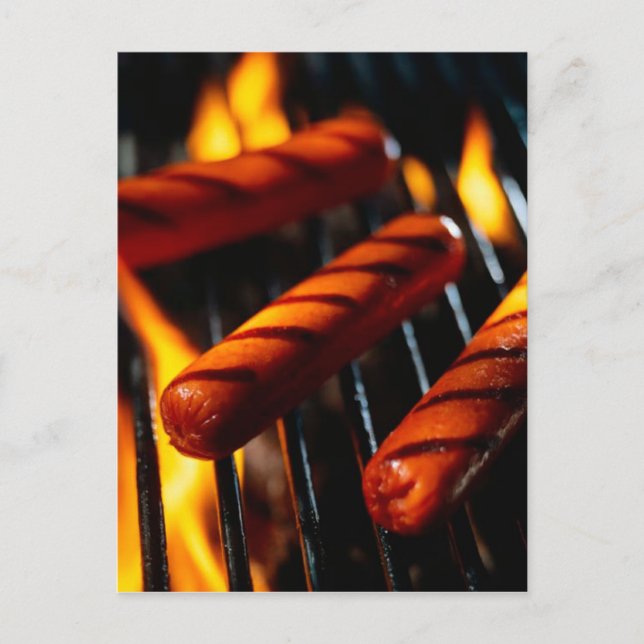 CARTE POSTALE GRILLÉ HOTDOGS (Devant)