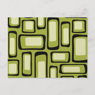 Carte Postale Grille rectangle arrondi vert milieu du siècle rét
