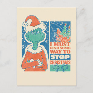 Carte Postale Grille   Stop Christmas Vintage Graphic