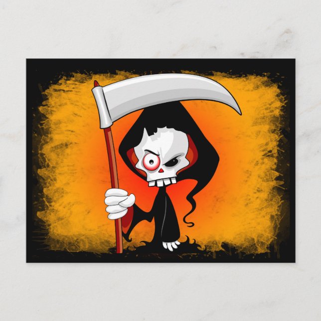 Carte Postale Grim Reaper Déplaisant Drôle Cartoon (Devant)