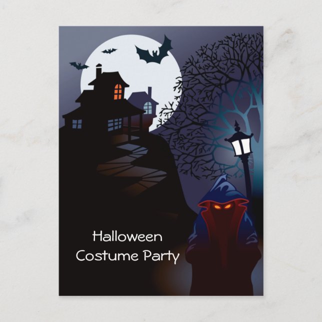 Carte Postale Grim Reaper Halloween Costume Fête Invitation (Devant)