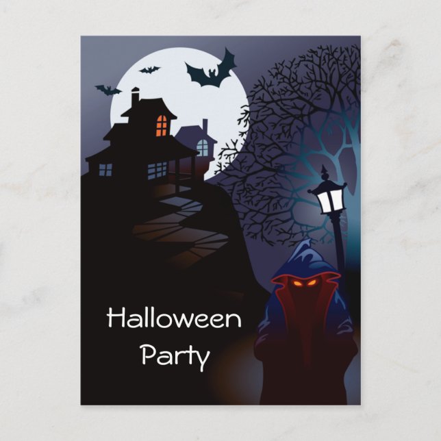 Carte Postale Grim Reaper Haunted Halloween Party Invitation (Devant)