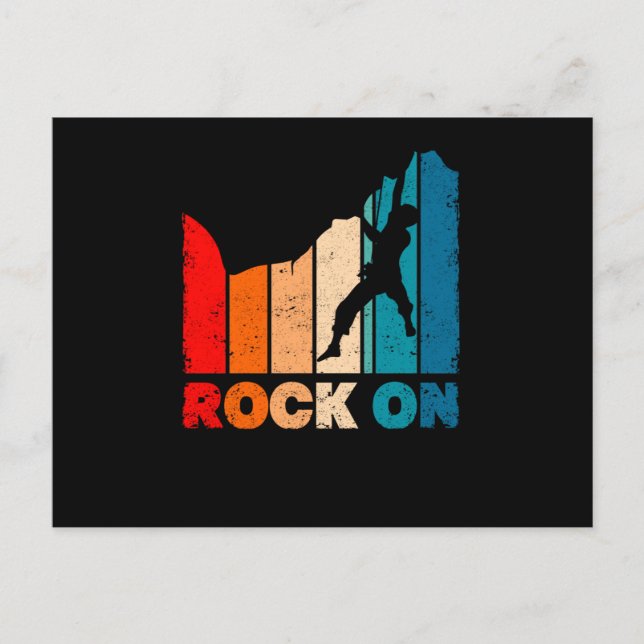 Carte Postale Grimpeur de roche vintage drôle d'escalade de mont (Devant)