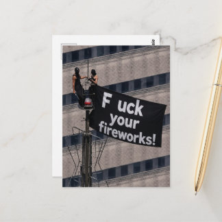 Carte Postale Grimpeurs de Tour Foutez Vos Feux d'Artifice