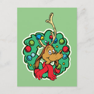 Carte Postale Grinch Couronne de Noël de Max