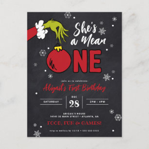 Carte Postale Grinch Elle est méchante 1er Anniversaire
