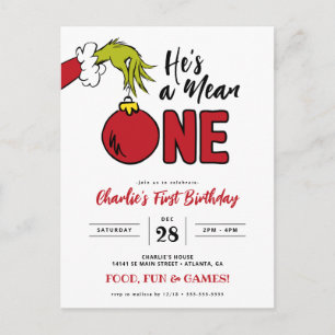 Carte Postale Grinch Il est méchant Anniversaire 1 an