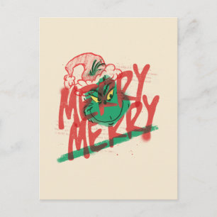 Carte Postale Grinch   Merry Merry Grunge Graphique