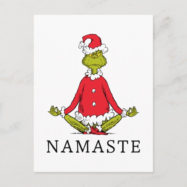 Carte Postale Grinch | Namaste Père Noël (Devant)
