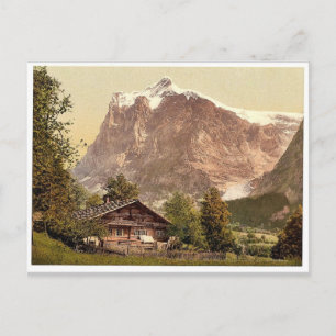 Carte Postale Grindelwald, chalet et mont Wetterhorn, Bernese