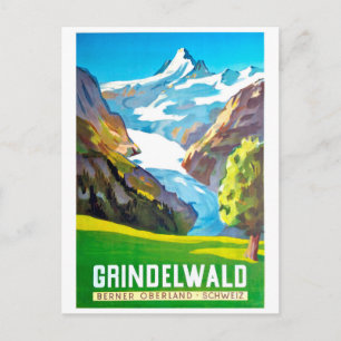 Carte Postale Grindelwald, pic de montagne, Suisse, vintage