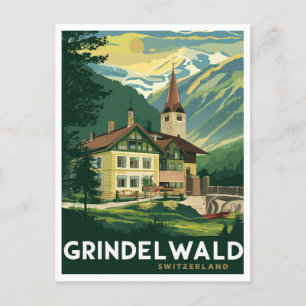 Carte Postale Grindelwald Suisse Alpes Vintage
