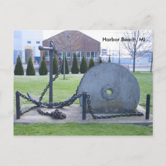 Carte Postale Grindstone et Ancres à Harbour Beach, MI Postcard