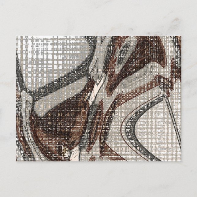 Carte Postale Gris et art Abstrait Brown (Devant)