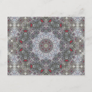 Carte Postale Gris et rouge Mandala