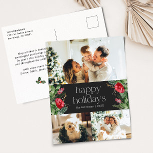 Carte Postale Gris foncé Moderne Botanique 3 Photo Holiday