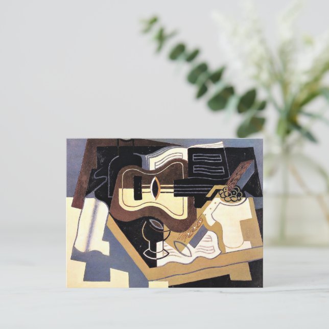 Carte Postale Gris - Guitare et Clarinet, art, (Debout devant)