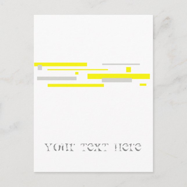 Carte Postale Gris Jaune Blocs Art Abstrait (Devant)