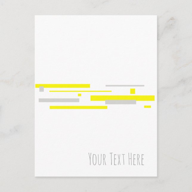 Carte Postale Gris Jaune Blocs Art Abstrait (Devant)