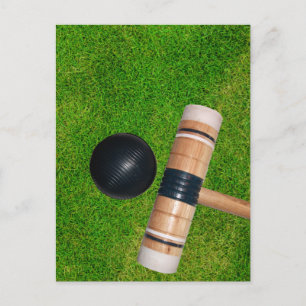Carte Postale Gris, maillot de croquet noir et balle