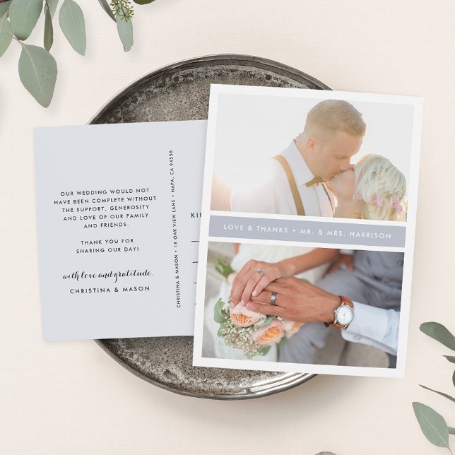 Carte Postale Gris | Merci photo Mariage (Créateur téléchargé)