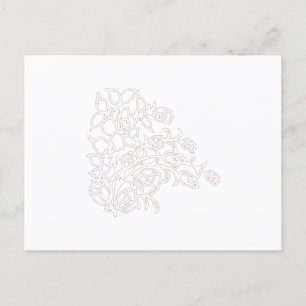 Carte Postale Gris pâle, Lait Blanc, design floral