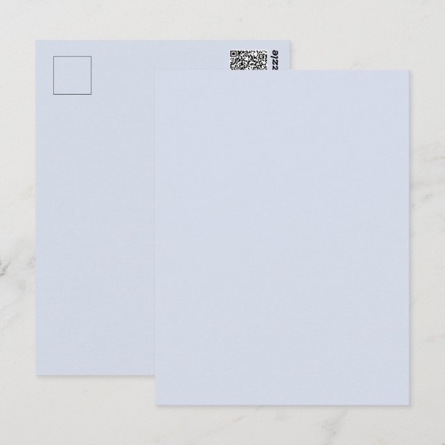 Carte Postale Gris Pervenche Douce Blanc Pastel Pâle Couleur Uni (Devant / Derrière)