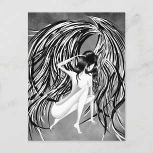 Carte postale grise d'ange céleste