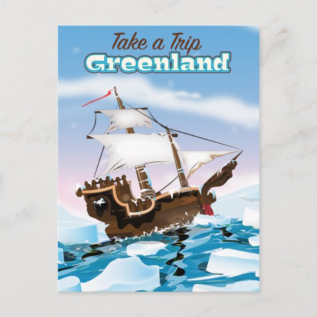 Carte Postale Groenland Cartoon affiche l'affiche. (Devant)