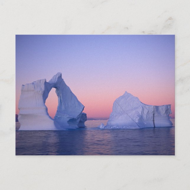 Carte Postale Groenland, Iceberg au coucher du soleil. (Devant)
