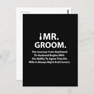 Carte Postale Groom Funny Citation Typographie