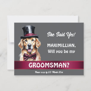 Carte Postale Groomsman golden extracteur toiloms proposition ma