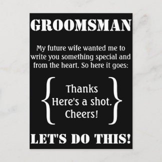 Carte Postale Groomsman Merci