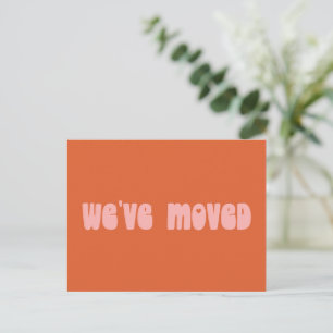 Carte Postale Groovy Rétro Orange Simple Adresse du Nouveau Domi