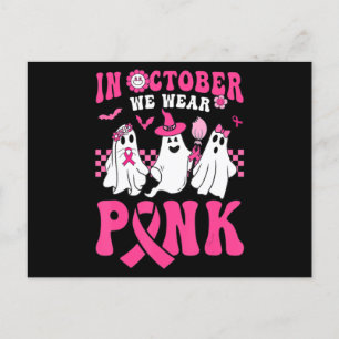 Carte Postale Groovy Wear Pink Breast Cancer Warrior Ghost Bonjo