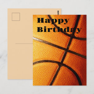 Carte Postale Gros ballon de basket orange à boutons, Anniversai