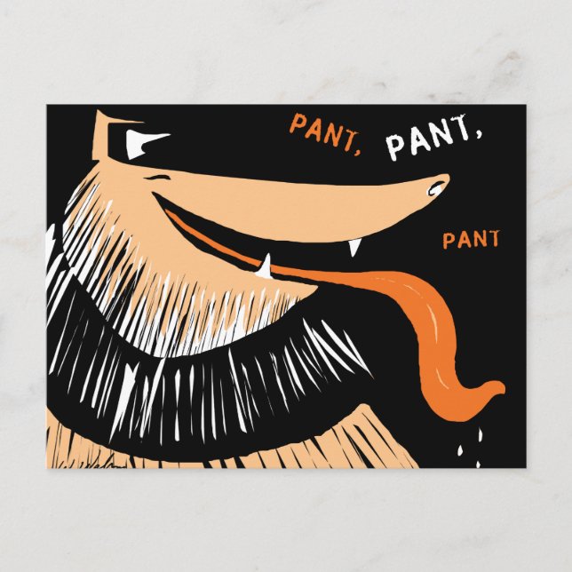 Carte Postale Gros Collie Va Pant, Pant, Pant (Devant)
