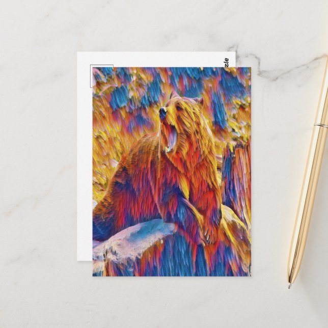 Carte Postale Gros ours (Devant/Arrière en situation)