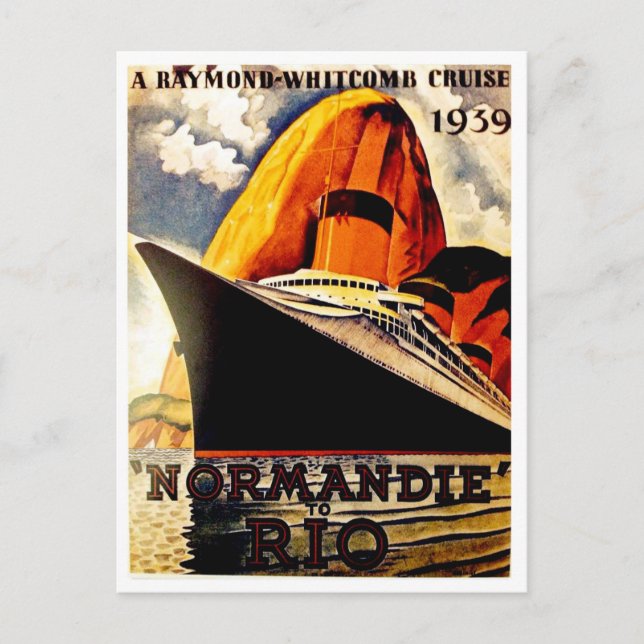 Carte Postale Gros paquebot de Normandie à Rio (Devant)
